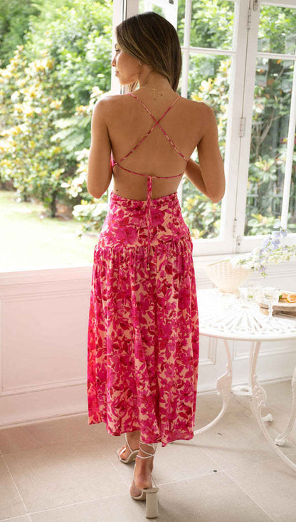 Backless Slit Hemline Maxi Dress