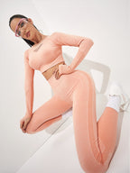 Nylon Two-Piece Active Set | Long Sleeve & High-Rise Pants