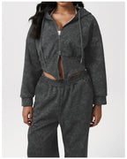 Apex Printed Hooded Crop Set