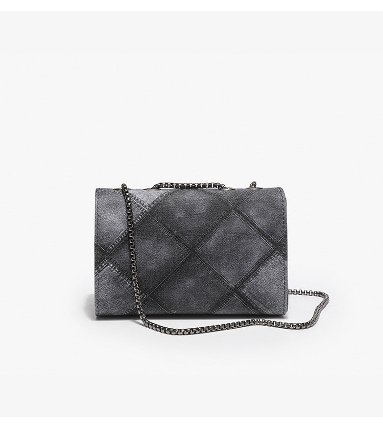 Gradient Rhombus Embossed Chain Messenger Bag