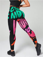 Graffiti Print High-Rise Seamless Legging