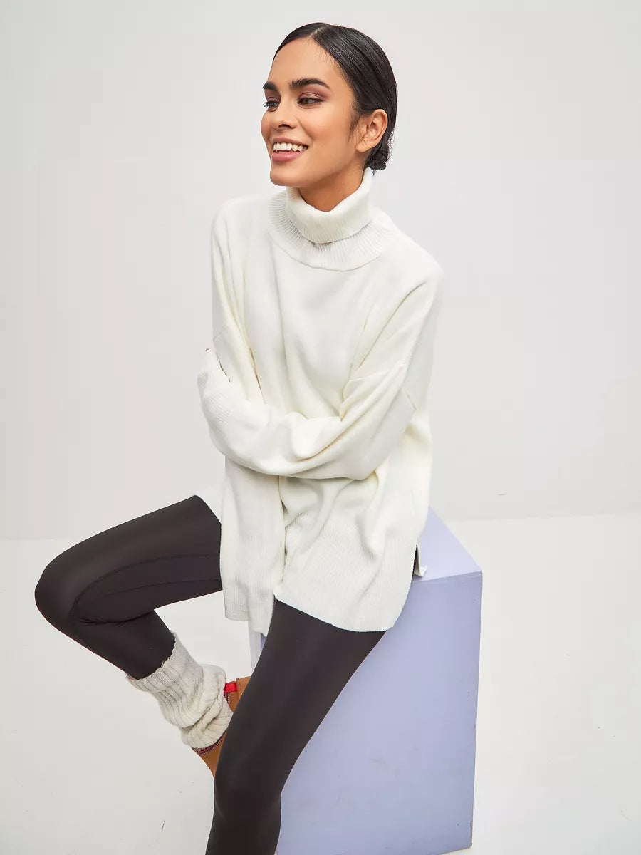 Pullover Split Turtleneck Sweater