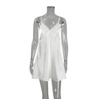 Satin Feather Sleeve Nightgown Nightdress Set