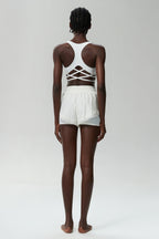 Cutout Tie Sports Bra & Shorts Set