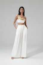 Spring Wide Leg Women Two Piece Sets