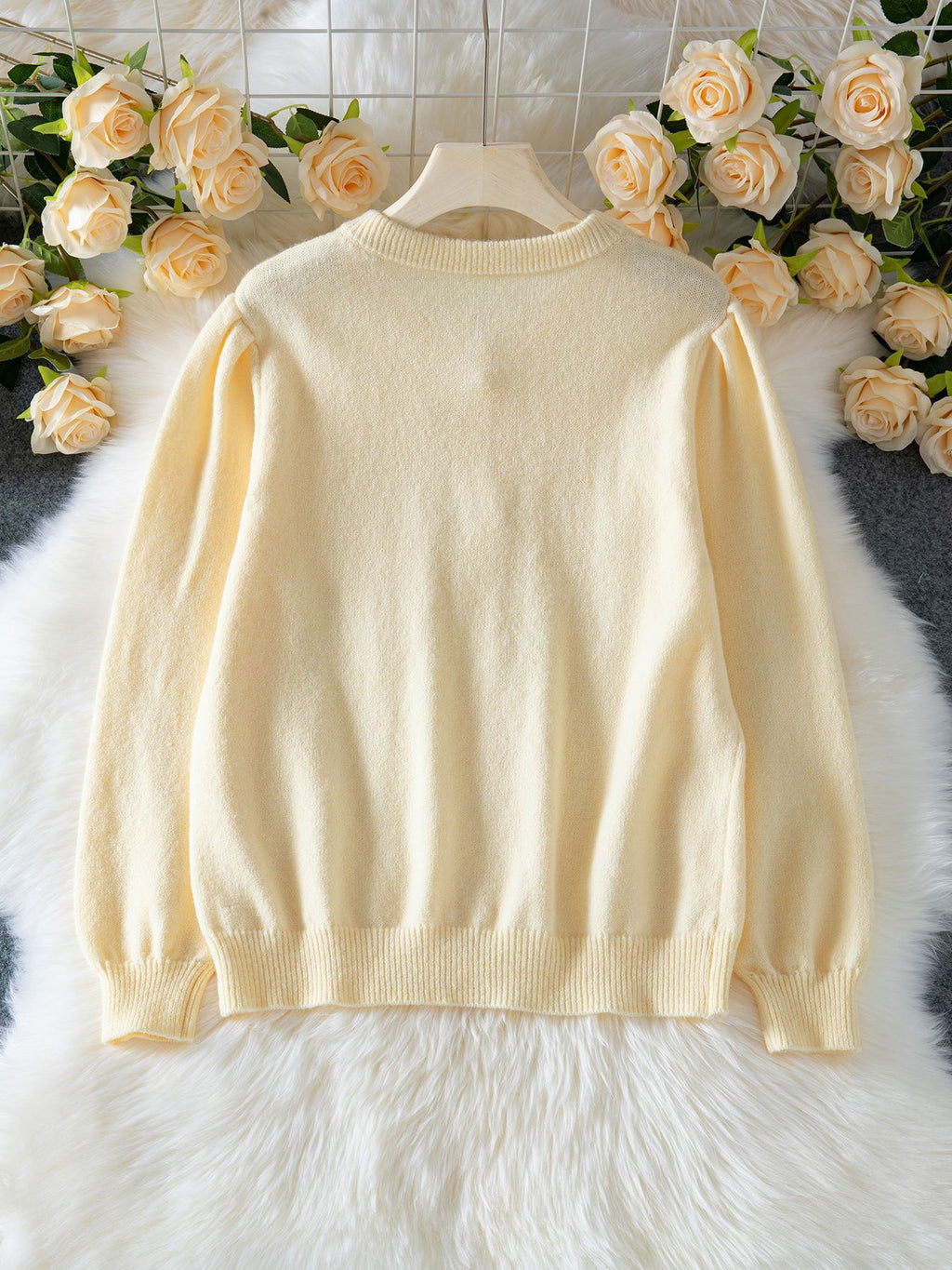 Elegant Knitted Crocheted Cardigan