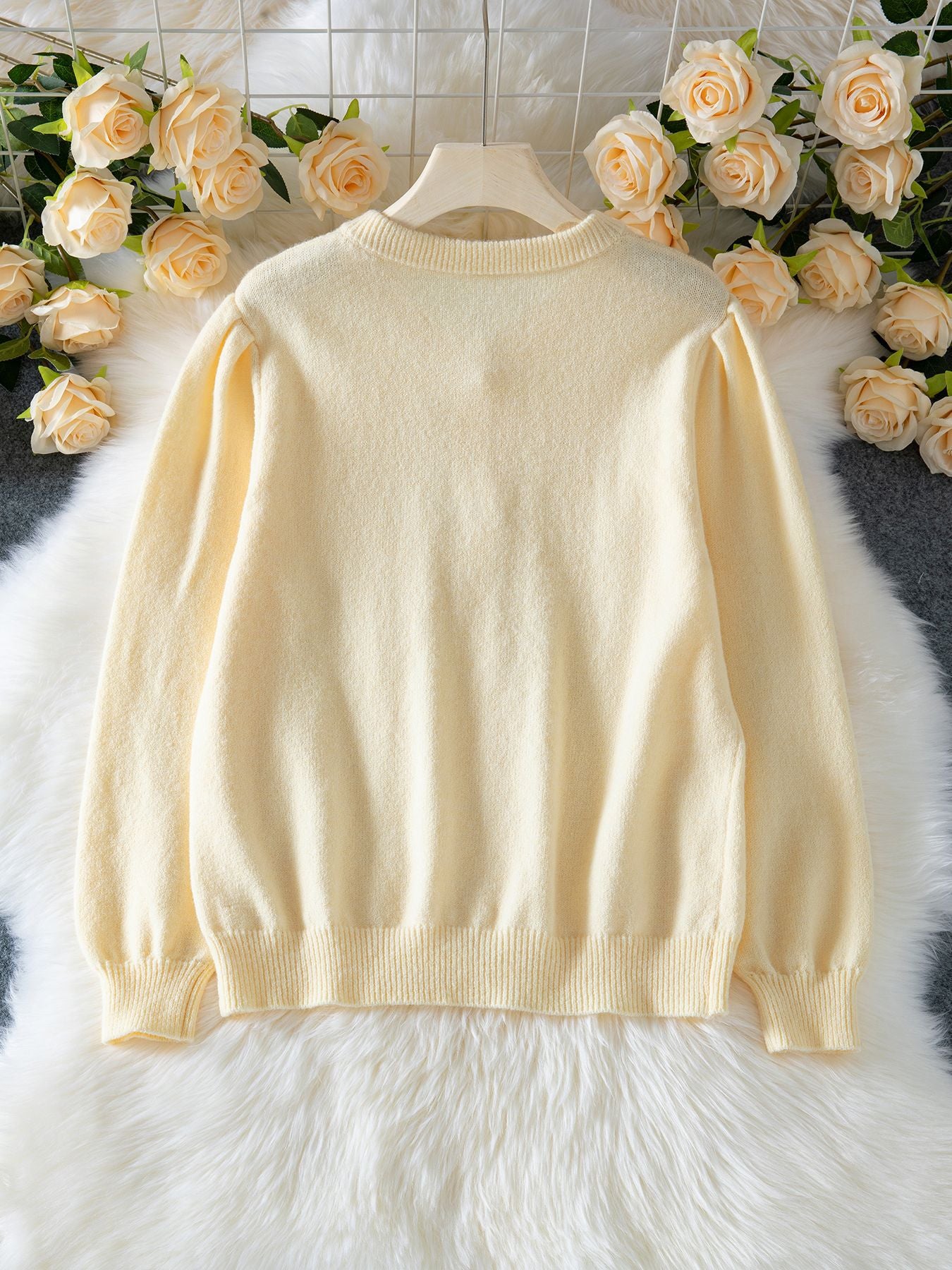 Elegant Knitted Crocheted Cardigan