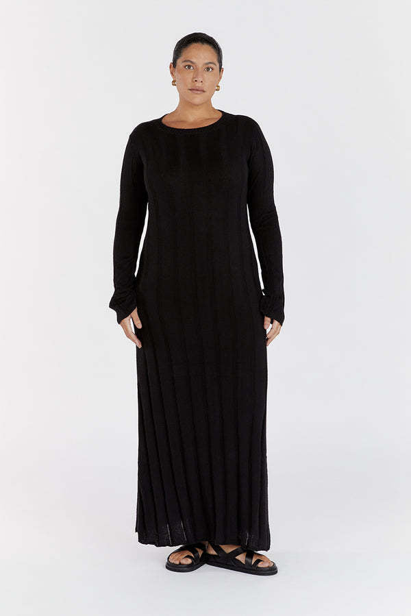 Long Knitted Sweater Maxi Dress