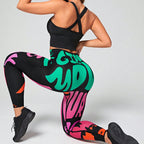 Graffiti Print High-Rise Seamless Legging