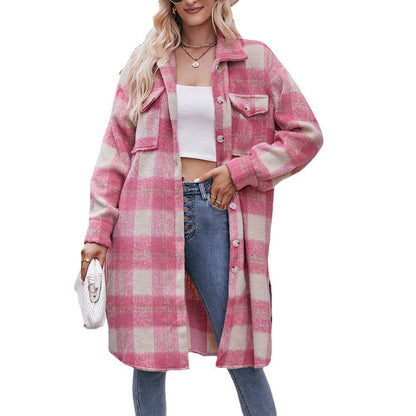 Mohair Plaid Coat