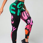Graffiti Print High-Rise Seamless Legging