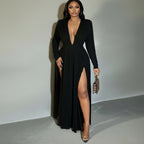 Curve Draping Split Dress