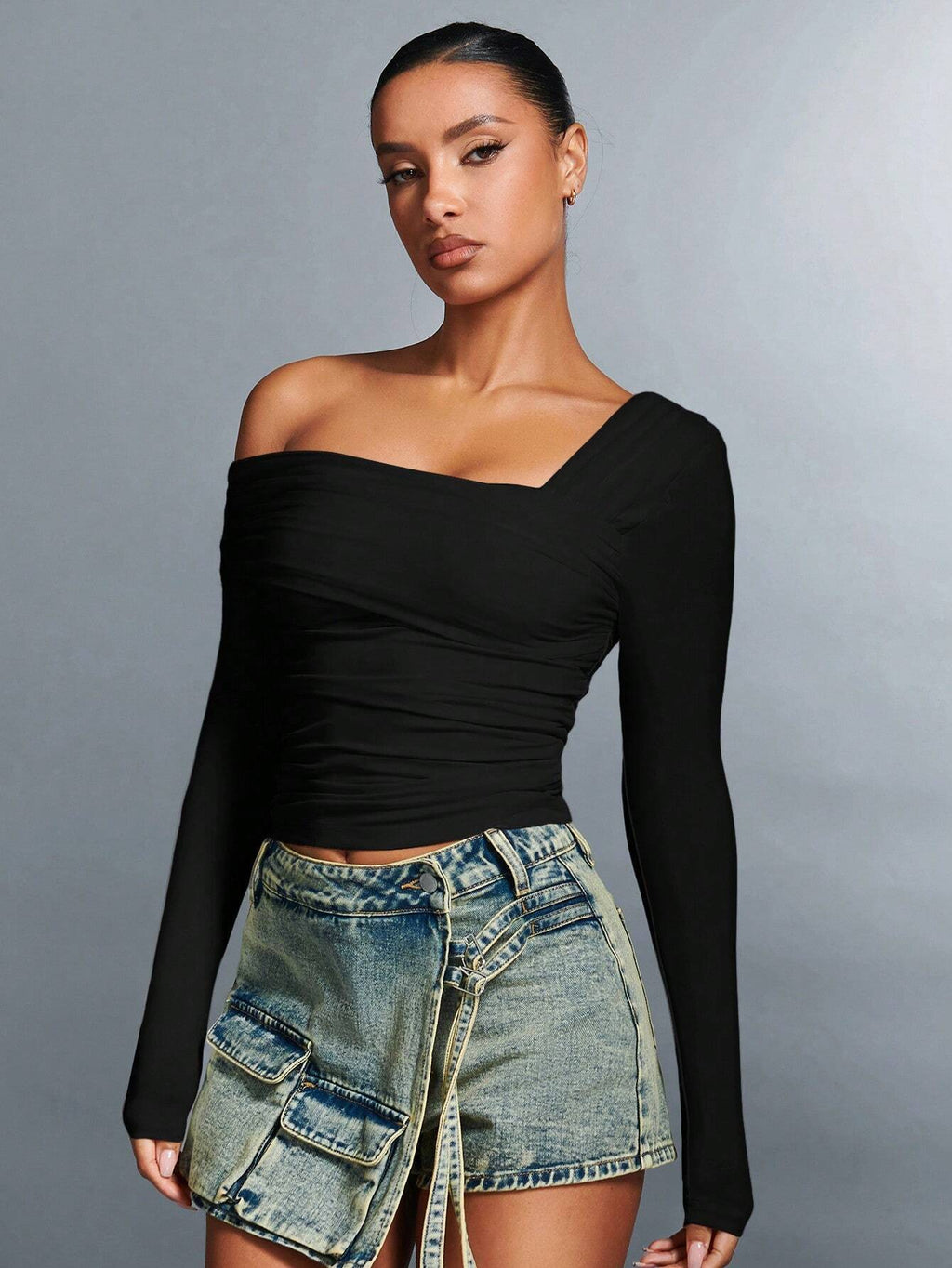 Unique Design Square Collar Short Top