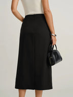 Classic Button Slit Skirt Women