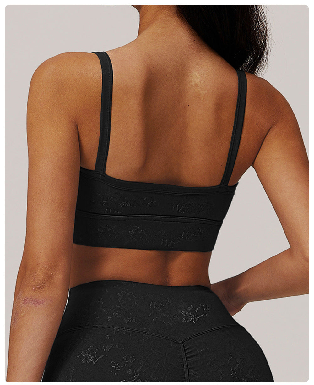 Silver Beauty Back Exercise Bra Shockproof Sports Running Push up Double Shoulder Strap Underwear Workout Yoga Bra Women