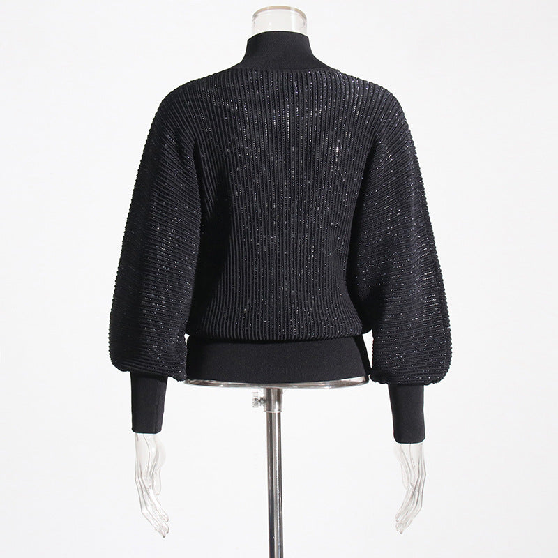 Diamond Lantern Sleeve Sweater