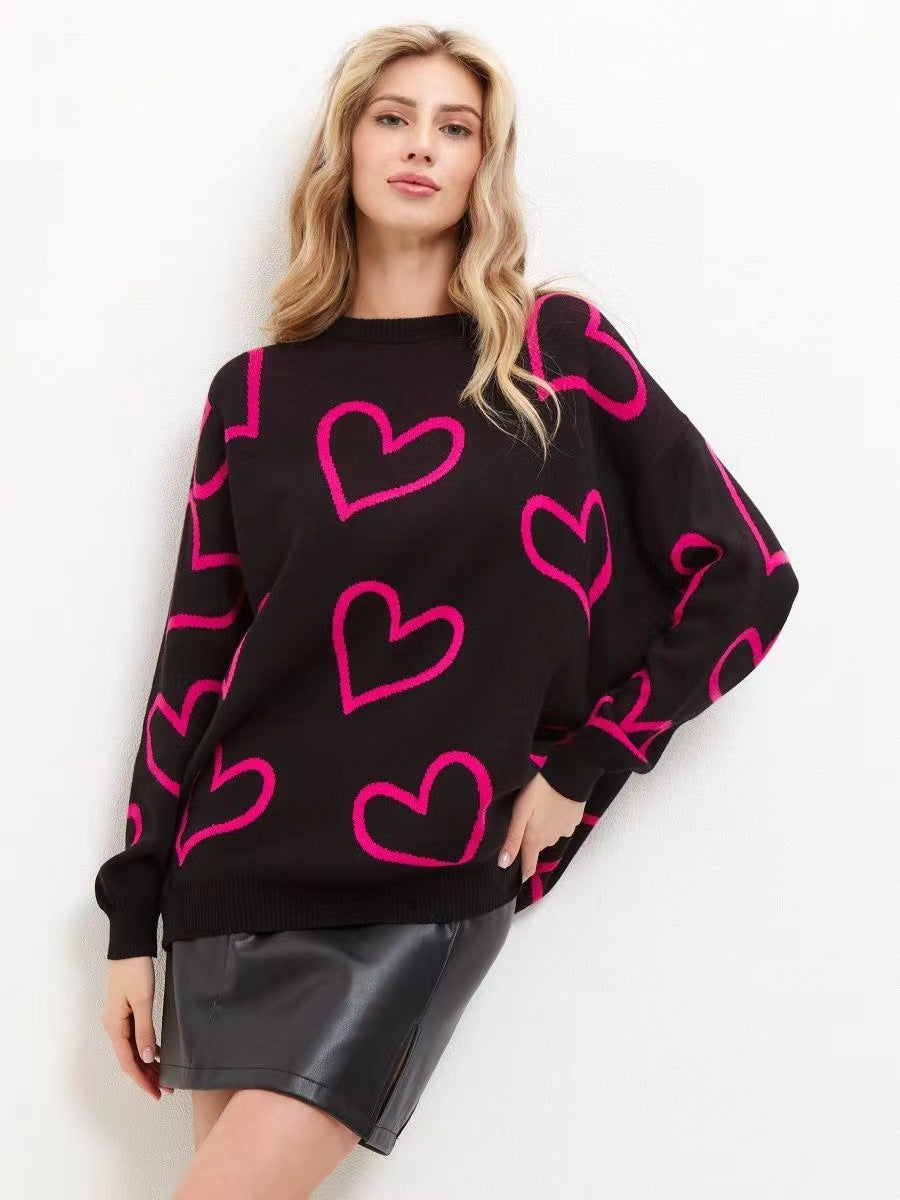 Heart Felt Loose Pullover Sweater