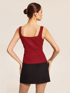 Cinched Sleeveless Two Piece Skirt Sets