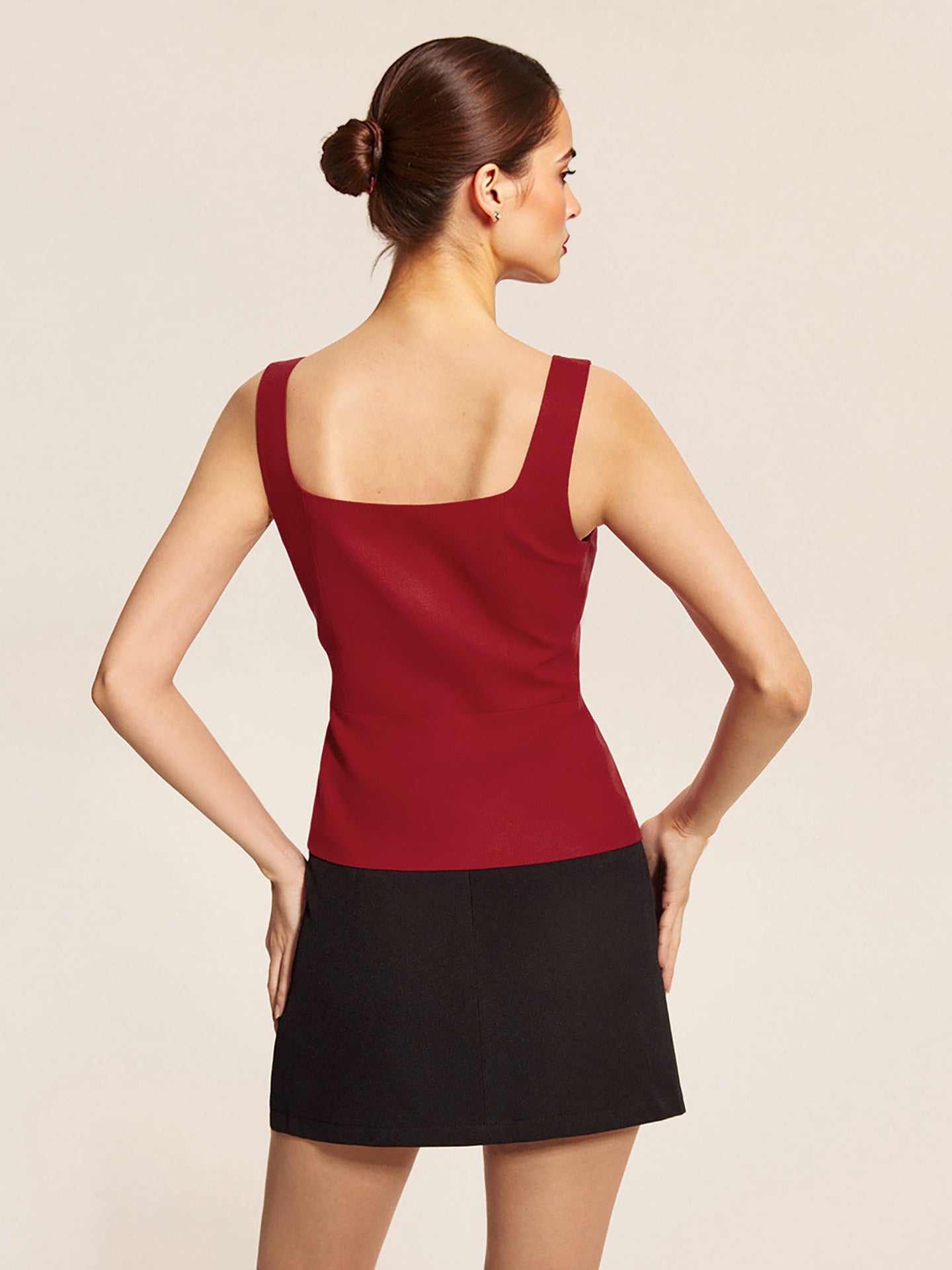 Cinched Sleeveless Two Piece Skirt Sets