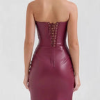 Leather Tube Top Dress
