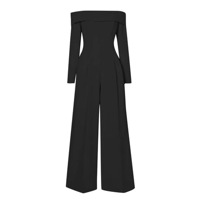 Goddess off Neck Jumpsuit