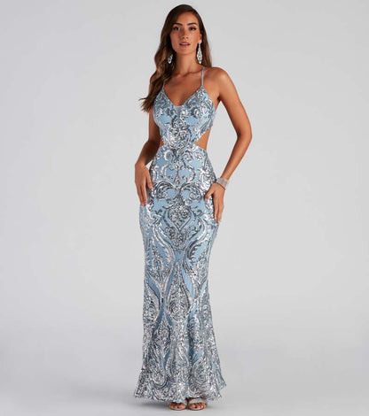 Sequined Evening Gown