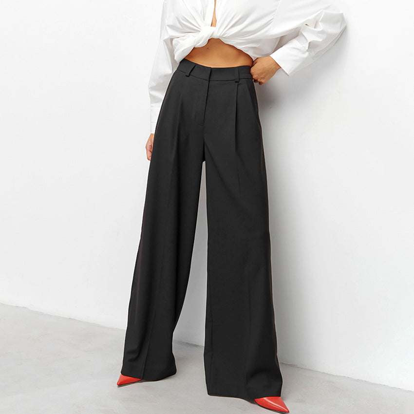 Casual Slimming Draped Work Pants - ALL HERZ FASHIONS