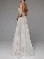 Elegant Embroidered Lace Wedding Dress