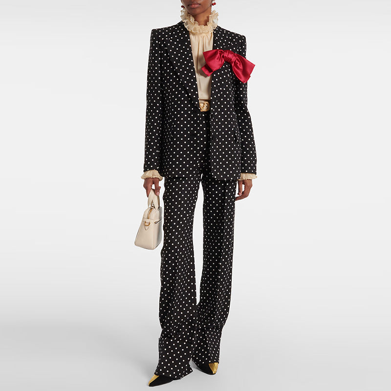 Star Bow Polka Dot Blazer & Trousers Suits