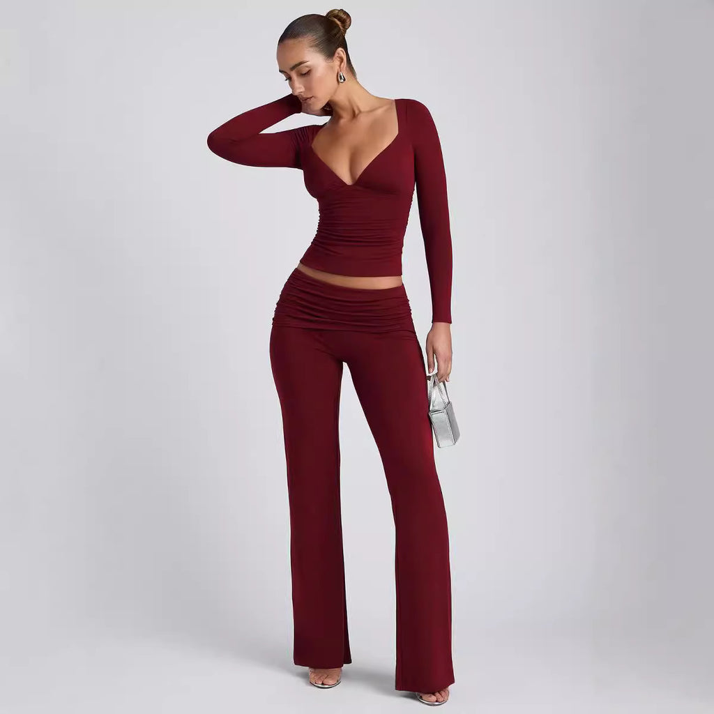 Leisure Wide Leg Loungewear Suit