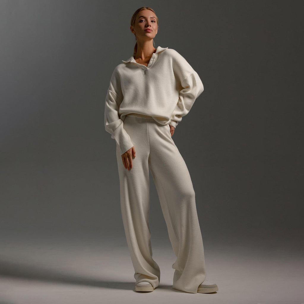 Knitted Pullover Wide Leg Trousers Sweater Set