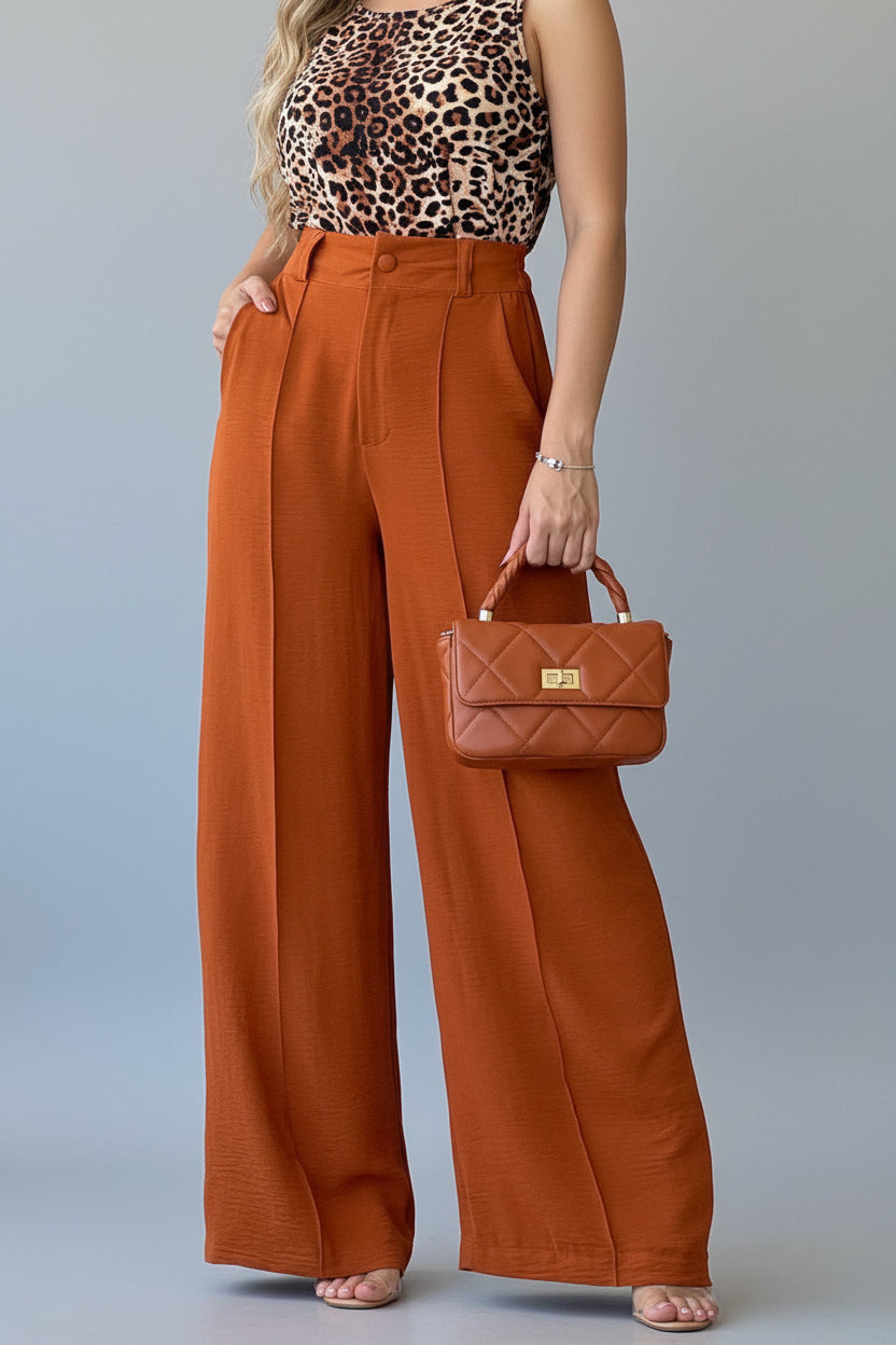 Spring Loose Pleated Wide Leg Pants