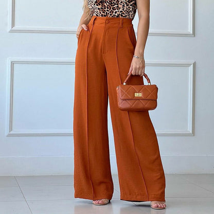 Spring Loose Pleated Wide Leg Pants