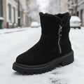 Women’s Velvet Lined Cotton Snow Boots — Plus Size Winter Warm Boots