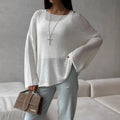 Knitted Casual White Sweater