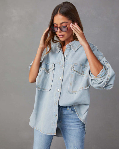 Street Rivet Wash Denim Jacket