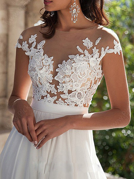 Lace Split Wedding Dress