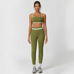 Color Block Nylon Active Set | Sports Bra & High-Rise Pants