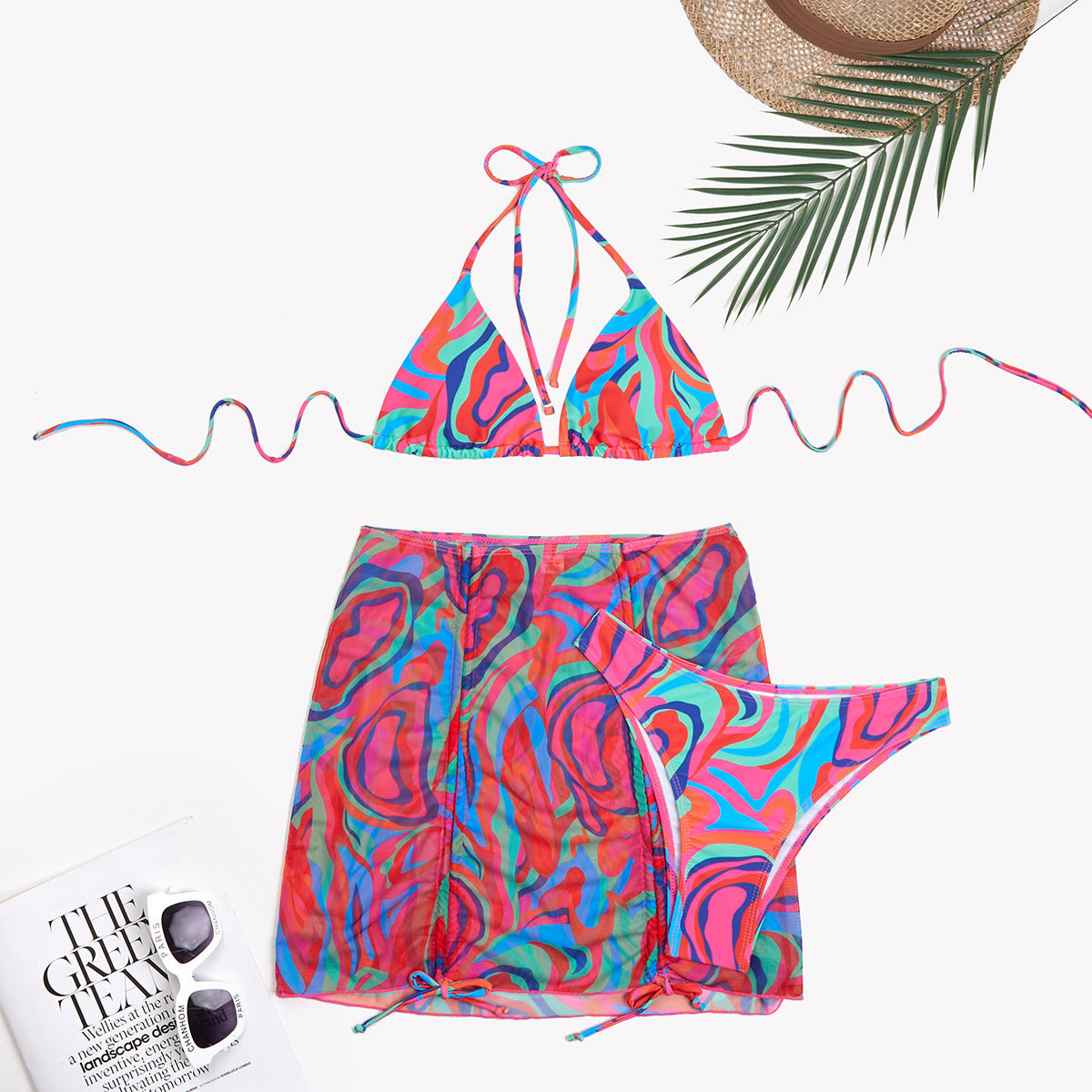 Tie Dyed Printed Bikini Swimsuit