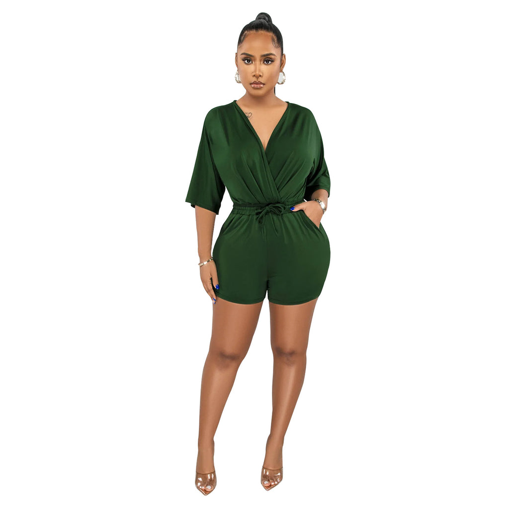 Half Sleeves Shorts Jumpsuit