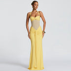 Sheer Halter Top Tied Dress