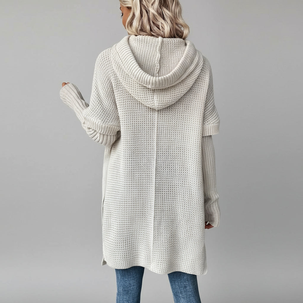 Batwing Hooded Knitted Sweater