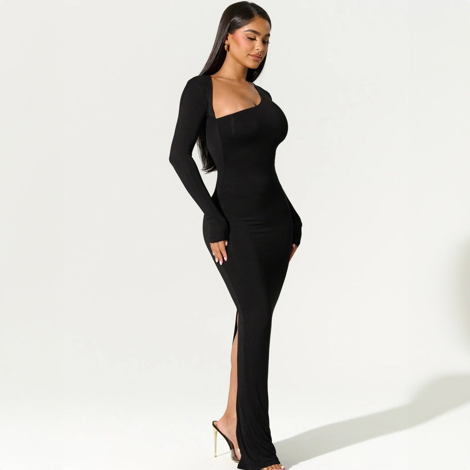 Slimming Long Back Slit Dress