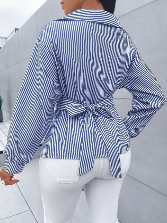 All Match Striped Long Sleeve Shirt