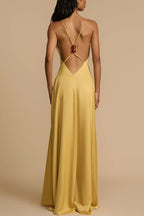 Backless Satin Maxi Dress