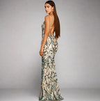 Sequined Paisley Party Dress