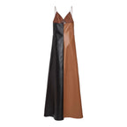 Contrast Strap Faux Leather Dress