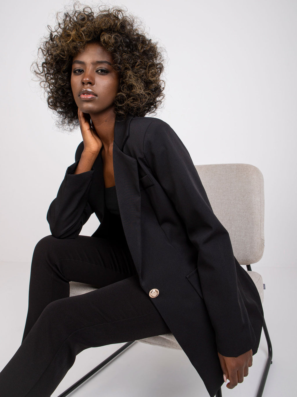 Casual Black Business Blazer