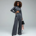 Two Piece Turtleneck Cross Pants  Sets
