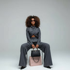 Two Piece Turtleneck Cross Pants  Sets